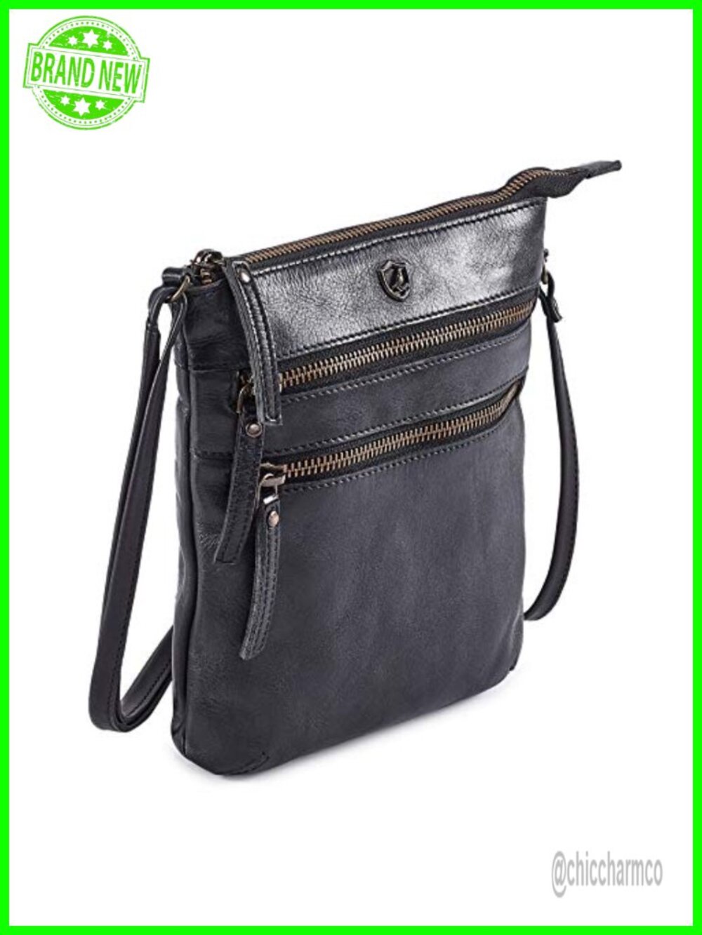 Genuine Leather Crossbody Bag Small Vintage Sling Travel Purse Adjustable Strap